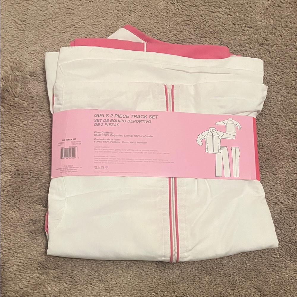 Girls 2-Piece Danskin Now White and Pink Girls' Track Set - Picture 9 of 9